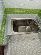 【京田辺市】在来の浴室床タイルの張り替え工事
