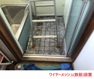 ワイヤーメッシュ(鉄筋)設置