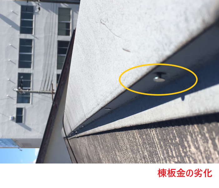棟板金の劣化
