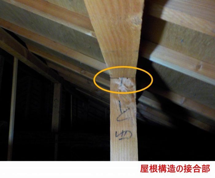 屋根構造の接合部