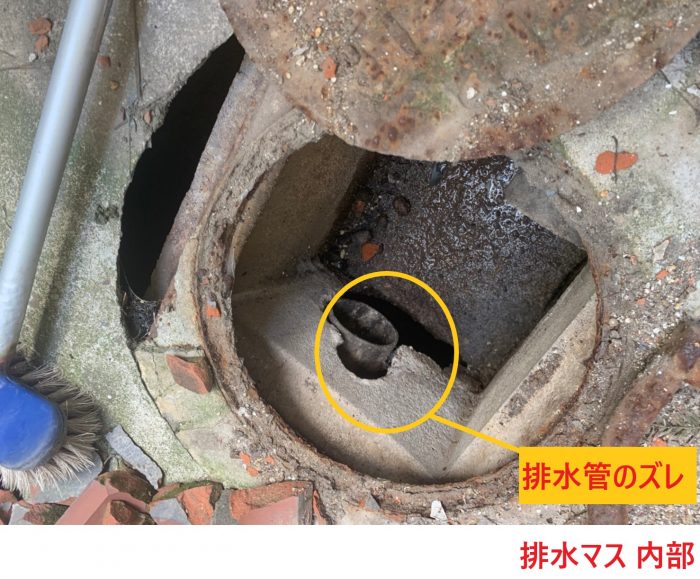 排水マスの経年劣化 ズレ