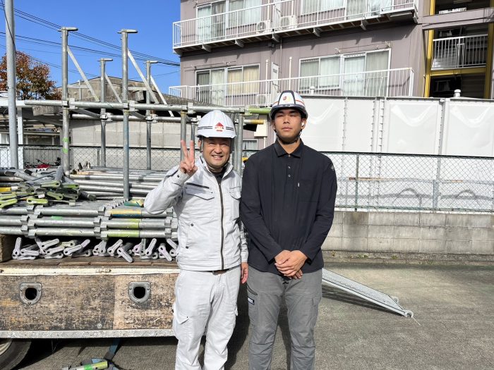 大阪府門真市　足場着工