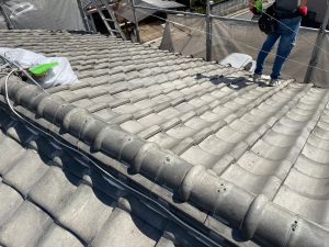 草津市　屋根葺き替え工事前