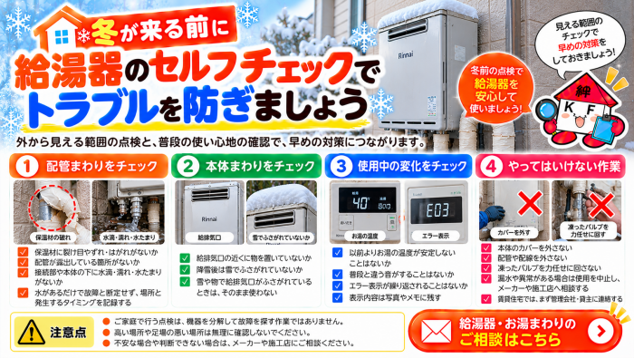 冬前の給湯器セルフチェックガイド